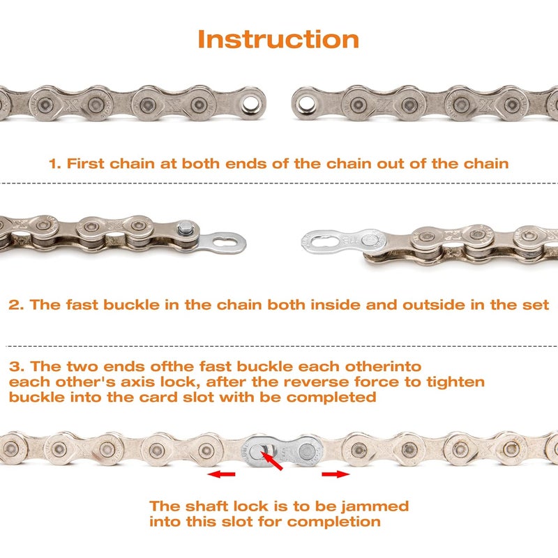 SMC Bike Chain Quick Link- Reusable Bike Chain Missing Quick Connector- Master Links Compatible with Shimano, Sram and KMC Chains 6 7 8 9 10 11 12speed Missing Link (Silver, 11 Speed) - Image 4